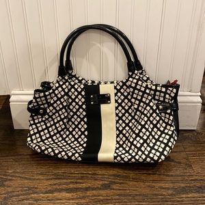 Black and white Kate spade fabric bag